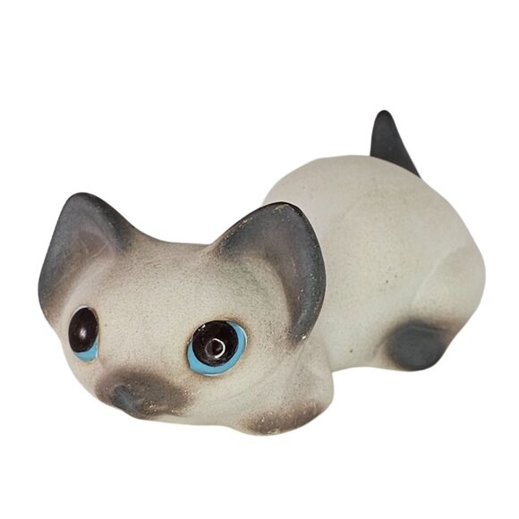 Freeman McFarlin Other - Freeman McFarlin Siamese Kitten Cat Figurine Lying Down Matte Blue Eyes
